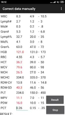 Blood Count Reader free android App screenshot 2