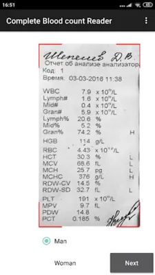 Blood Count Reader free android App screenshot 5